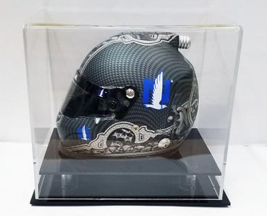 Half Scale F1 Helmet Display Case with a Modern Base