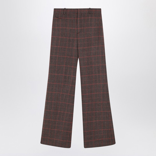 Chloé Brown flared checkered wool trousers LP-CH25APA06097/R_CHLOE-93C_108
