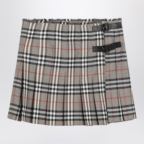 Burberry Grey wool kilt skirt with Check pattern LP-8113042167564/R_BURBE-C3142_111