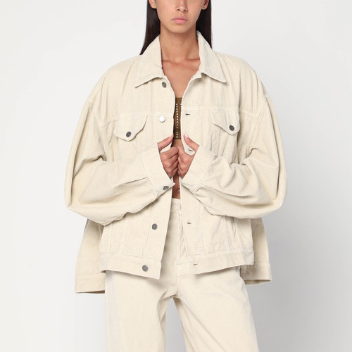 HAIKURE Wide ecru corduroy jacket LP-HEW09118GF156PTVEL/R_HAIKU-T0336_323