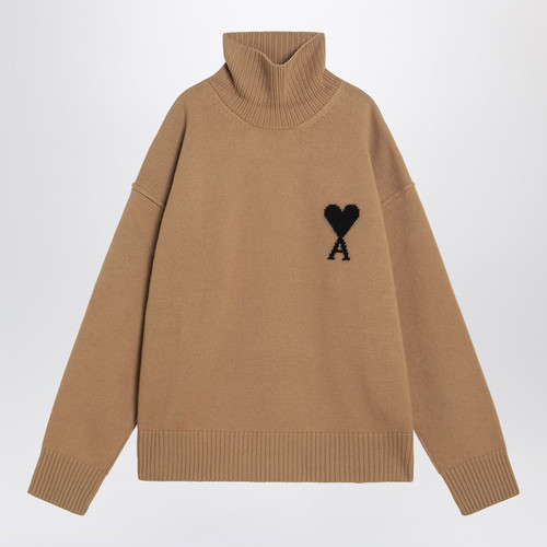 Ami Paris Camel Ami De Coeur turtleneck sweater LP-UKS839U018/R_AMI-288_323