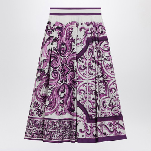 Dolce & Gabbana Dolce&Gabbana Purple Maiolica print skirt in poplin LP-F4CULTFI5JG/R_DOLCE-HP5DQ_102