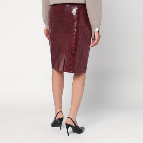 Róhe Bordeaux skirt in faux snakeskin leather LP-416-32-166LE/R_ROHE-640_108