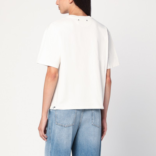 Golden Goose White T-shirt with rose LP-GWP01874P002127/R_GOLDE-82432_323