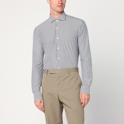 XACUS White striped Active twill shirt LP-ACT558ML91609/R_XACUS-005_401