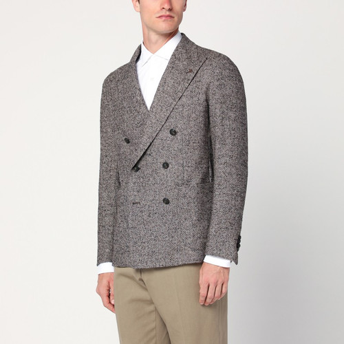 Tagliatore Beige patterned double-breasted jacket LP-1SMC20K340323/R_TAGLT-ET900_202