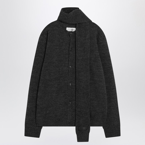 MM6 Maison Margiela Grey wool-blend cardigan with scarf LP-SH0HP0010M13140/R_MM6-855M_323