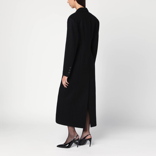 THE ANDAMANE Black long single-breasted coat in wool LP-T181019ATNW057/R_ANDAM-BLK_102