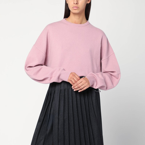 extreme cashmere Pink cashmere crew neck sweater LP-355-201-01WS/R_EXTCA-RO_100