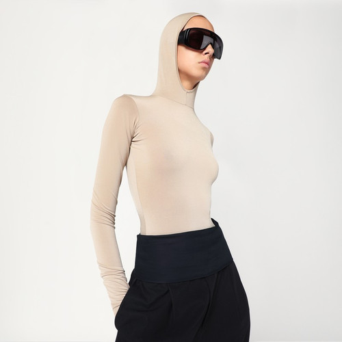 DARKPARK Billie hooded top in flesh colour LP-WJE22FAC33/R_DARKP-0083_323