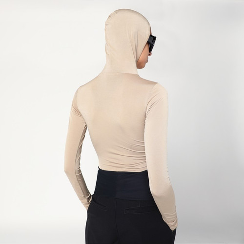 DARKPARK Billie hooded top in flesh colour LP-WJE22FAC33/R_DARKP-0083_323