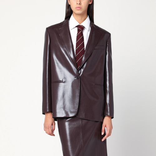 THE ANDAMANE Bordeaux faux leather single-breasted jacket LP-T183012ATNP152/R_ANDAM-CA_102