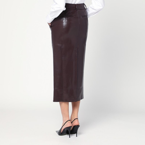 THE ANDAMANE Bordeaux faux leather midi skirt LP-T180373BTNP152/R_ANDAM-CA_102
