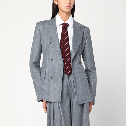 THE ANDAMANE Shannon grey pinstriped double-breasted jacket LP-T183031BTNP254/R_ANDAM-GR_102