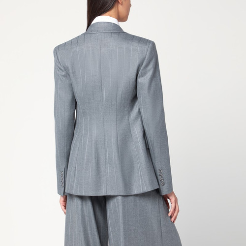 THE ANDAMANE Shannon grey pinstriped double-breasted jacket LP-T183031BTNP254/R_ANDAM-GR_102