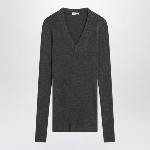 Brunello Cucinelli Dark grey ribbed wool sweater LP-MD998VB702WO/R_CUCIN-C001_323