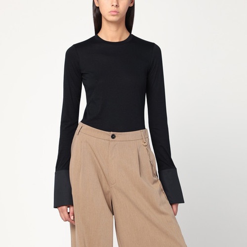 DARKPARK Nora black top with shirt cuffs LP-WJE25FAC105/R_DARKP-0099_323