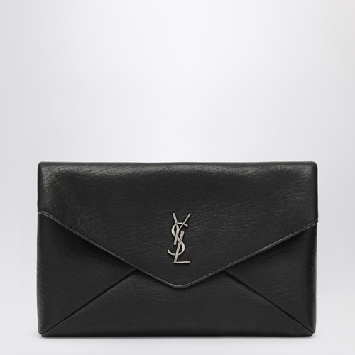 Saint Laurent Cassandre large black Envelope clutch bag with logo LP-778181AACIA/R_YSL-1000_100
