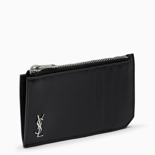 Saint Laurent Black Monogram zip credit card holder LP-6298991JB0E/M_YSL-1000_100
