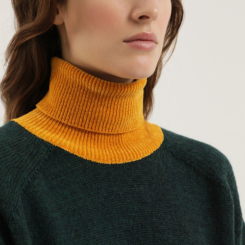 1989 STUDIO Green and yellow turtleneck sweater LP-F04WAC002KNI001/R_1989-7200_323