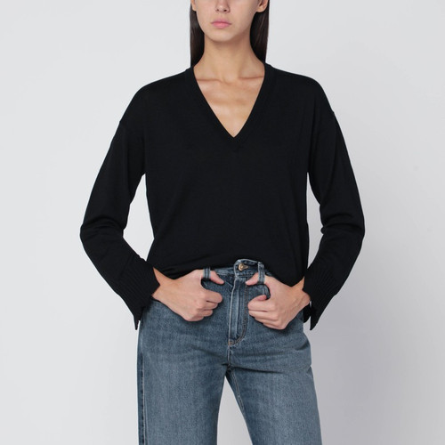 Roberto Collina Black wool V-neck sweater LP-253F08002WO/R_ROBER-F0809_323