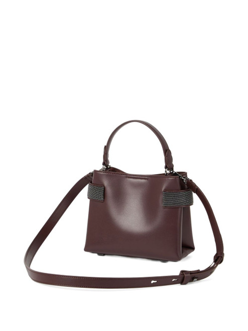 Brunello Cucinelli Essence small top-handle bag in calfskin with precious bands LP-MBTKD2499C4181-AI25