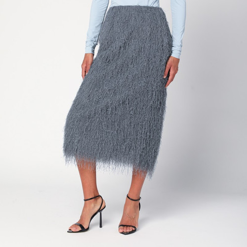 Dries Van Noten Dark grey midi skirt with fringes LP-108602031/R_DRVNO-803_108