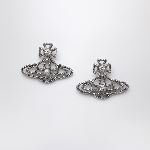 Vivienne Westwood Platinum Orb logo earrings LP-6201037202P156/R_VIVWE-P156_100