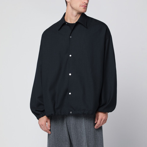 STUDIO NICHOLSON Navy blue wool shirt LP-SPHERESNM1149/R_STUNI-DN_323