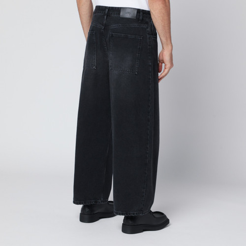 STUDIO NICHOLSON Wide-leg washed black jeans LP-PAOLOSNM1023/R_STUNI-WB_323