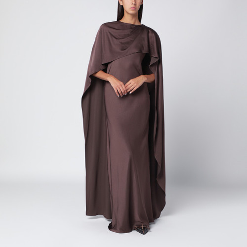 SIMKHAI Izel long dress in chocolate colour LP-525-1025-QPL/R_SIMKH-CH_107