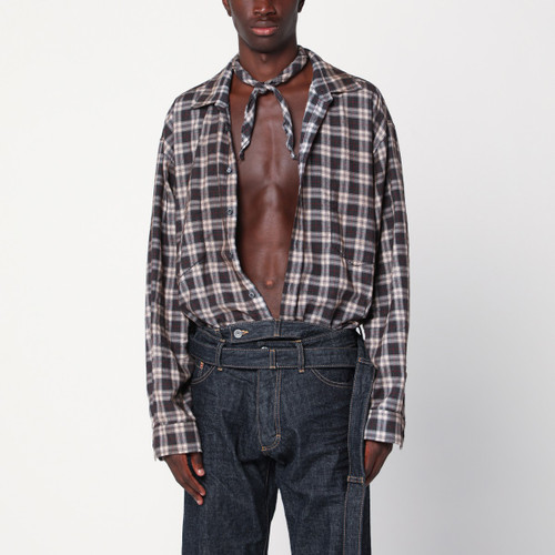 Magliano X D2 Charcoal cotton checked shirt LP-S71DM0809D35307/R_DSQUA-002F_202