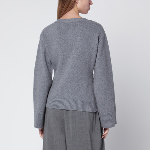 ALMADA LABEL Drea cardigan in grey wool and cashmere LP-4713WO/R_ALMAL-GR_323