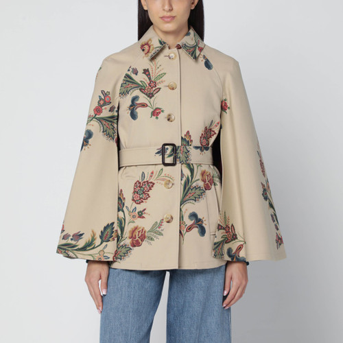 ETRO Beige trench-cape with floral print LP-WRBD002499SA5M9/R_ETRO-X0804_102