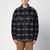 Palm Angels Over shirt in navy check wool with studs LP-PMES033F24FAB002/P_PALMA-4610_202