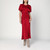 Victoria Beckham Fuchsia pink midi dress with gathered waist LP-1325WDR005227DSI/R_VIBEC-RO_111