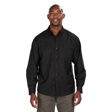 Liberty Long Sleeve Work Shirt Cotton Twill Front Chest Pocket Button Down Collar Enamel Buttons Wrinkle Resistant