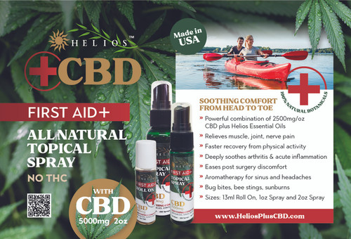 Essential oils and botanicals in Helios CBD First Aid Spray