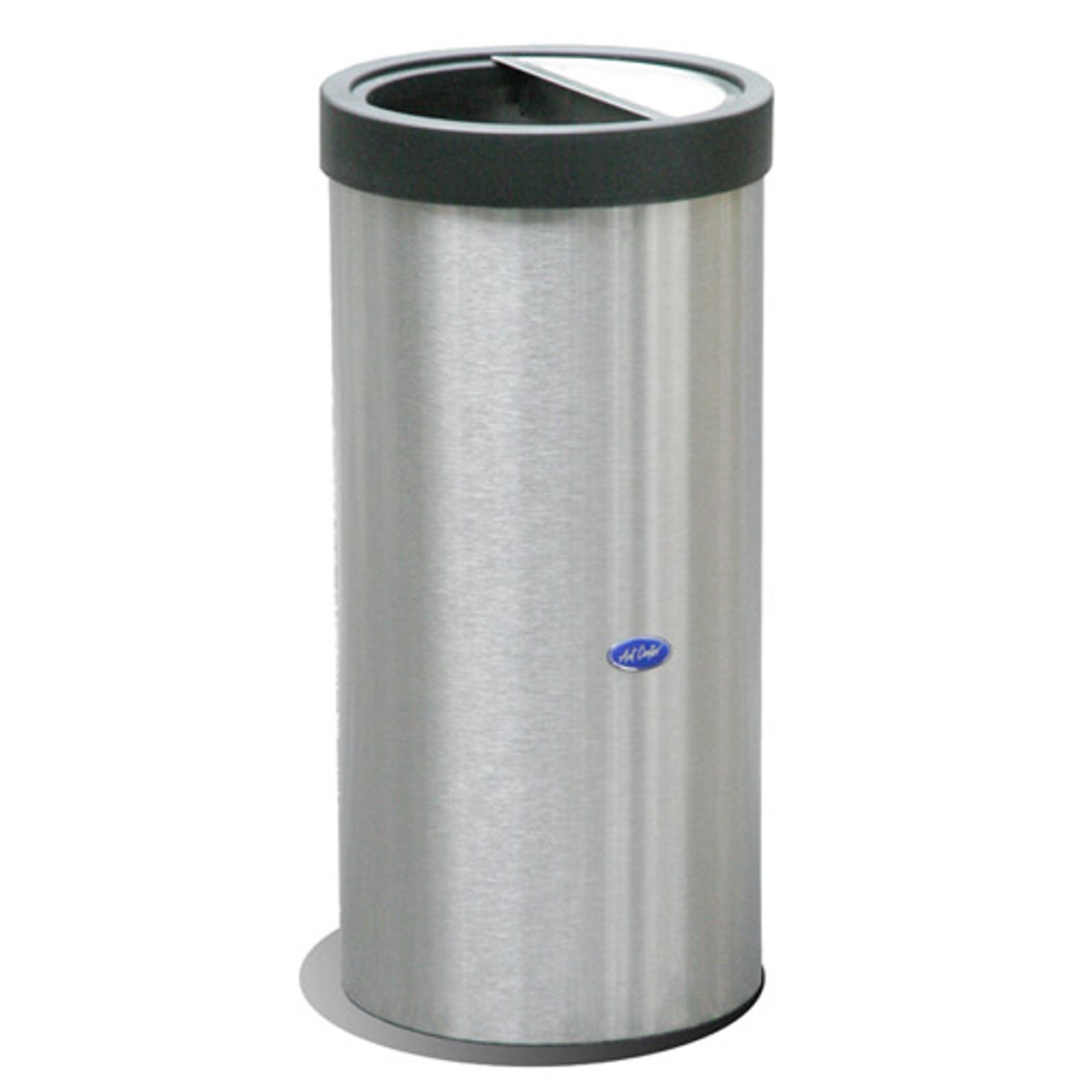 CENICERO BASURERO CILINDRICO TAPA PLANA DE ACERO INOXIDABLE Mod. 602111