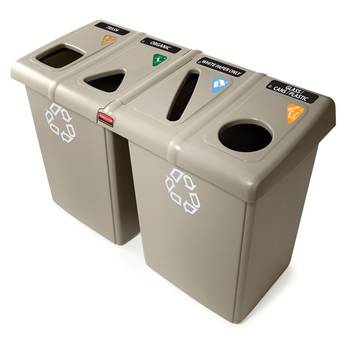 ESTACION DE RECICLAJE GLUTTON CON 4 COMPARTIMIENTOS BEIGE Mod. 1792374