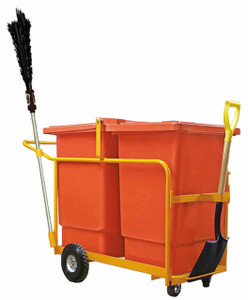 BAR-350 CARRO BARRENDERO DOBLE CON ARMAZON TUBULAR, PALA Y ESCOBA BAR-350 CARRO BARRENDERO DOBLE CON ARMAZON TUBULAR, PALA Y ESCOBA