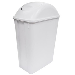 8752BL CESTO DE 42 Lts CON TAPA BALANCIN LATERAL BLANCO