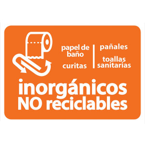 AlproShop® | ETIQUETA DE VINIL AUTOADHERIBLE NARANJA PARA RESIDUOS INORGANICOS NO RECICLABLES GRANDE AlproShop® | ETIQUETA DE VINIL AUTOADHERIBLE NARANJA PARA RESIDUOS INORGANICOS NO RECICLABLES GRANDE