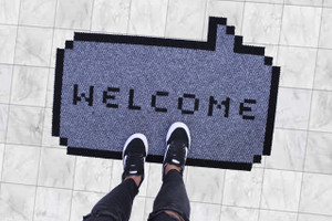 TAPETES PERSONALIZADOS AlproShop® | TAPETE DECORATIVO ELITEMAT DISEÑO WELCOME PIXEL GRIS TAPETES PERSONALIZADOS AlproShop® | TAPETE DECORATIVO ELITEMAT DISEÑO WELCOME PIXEL GRIS