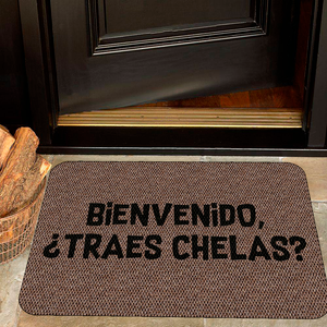 TAPETES PERSONALIZADOS ALPROSHOP | TAPETE DECORATIVO ELITEMAT DISEÑO BIENVENIDO TRAES CHELAS NATURAL BEIGE DE 0.70 X 0.50 MTS TAPETES PERSONALIZADOS ALPROSHOP | TAPETE DECORATIVO ELITEMAT DISEÑO BIENVENIDO TRAES CHELAS NATURAL BEIGE DE 0.70 X 0.50 MTS