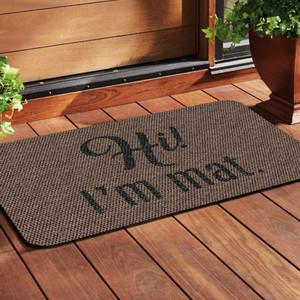 TAPETE DECORATIVO ELITEMAT DISEÑO HI, I'M MAT NATURAL BEIGE DE 0.70 X 0.50 MTS TAPETE DECORATIVO ELITEMAT DISEÑO HI, I'M MAT NATURAL BEIGE DE 0.70 X 0.50 MTS