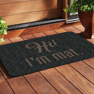 TAPETE DECORATIVO ELITEMAT DISEÑO HI, I'M MAT CHARCOAL DE 0.70 X 0.50 MTS TAPETE DECORATIVO ELITEMAT DISEÑO HI, I'M MAT CHARCOAL DE 0.70 X 0.50 MTS