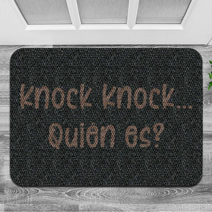 TAPETE DECORATIVO ELITEMAT DISEÑO KNOCK KNOCK CHARCOAL DE 0.70 X 0.50 MTS TAPETE DECORATIVO ELITEMAT DISEÑO KNOCK KNOCK CHARCOAL DE 0.70 X 0.50 MTS