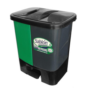 AlproShop® | 8525 DU CESTO DE PEDAL NEGRO PARA BASURA ORGANICA E INORGANICA 40L