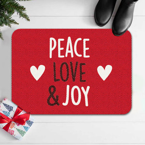 TAPETE DECORATIVO ELITEMAT DISEÑO PEACE, LOVE & JOY DE 0.70 X 0.50 MTS TAPETE DECORATIVO ELITEMAT DISEÑO PEACE, LOVE & JOY DE 0.70 X 0.50 MTS